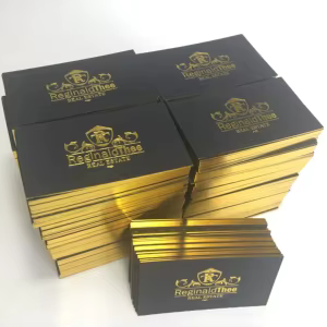 Foil stamped business card printing services in Nairobi - gold and silver options