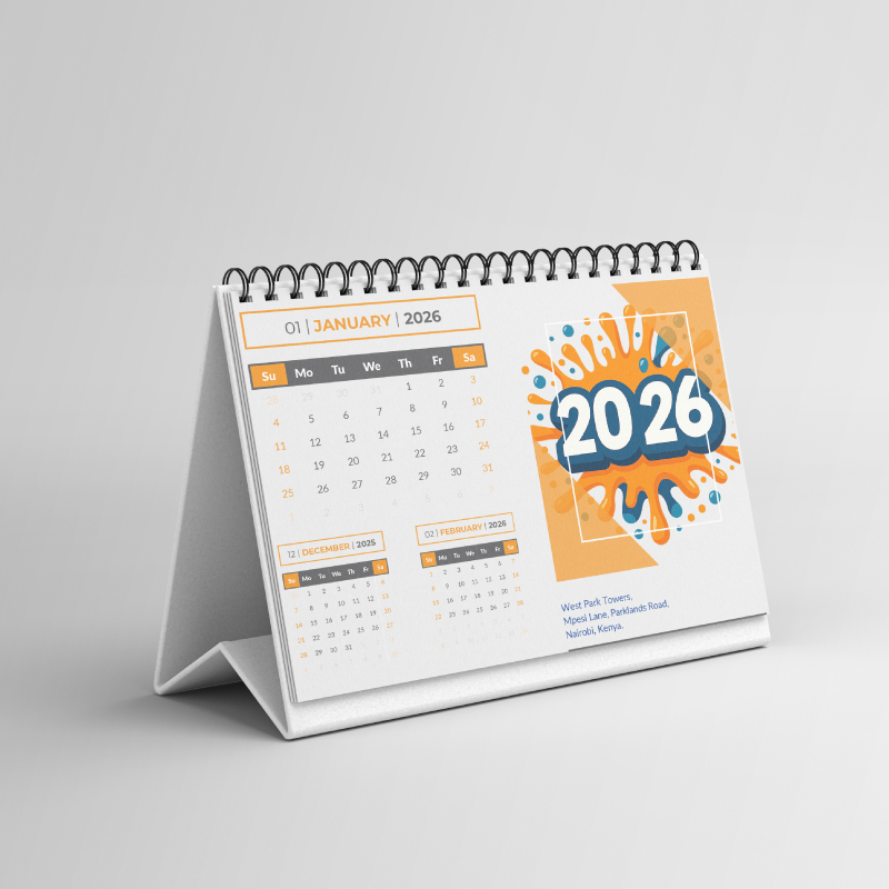 Desk calendar printing Nairobi Kenya - premium corporate calendars