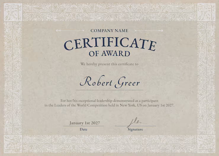 Embossed certificate design services in Nairobi - premium foil and embossing