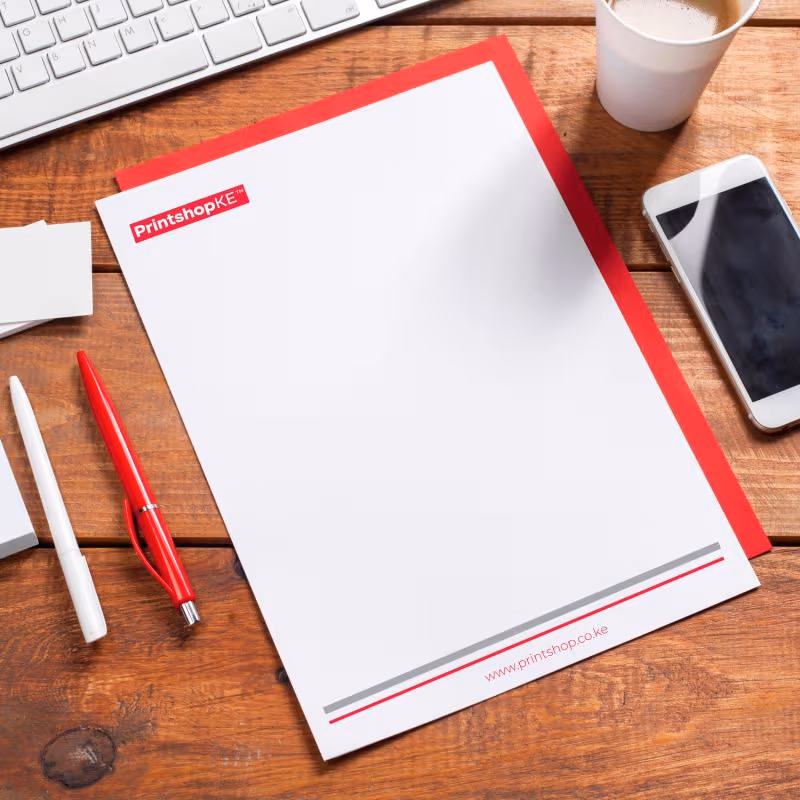 Complete corporate stationery set in Nairobi - letterhead, envelope, business card